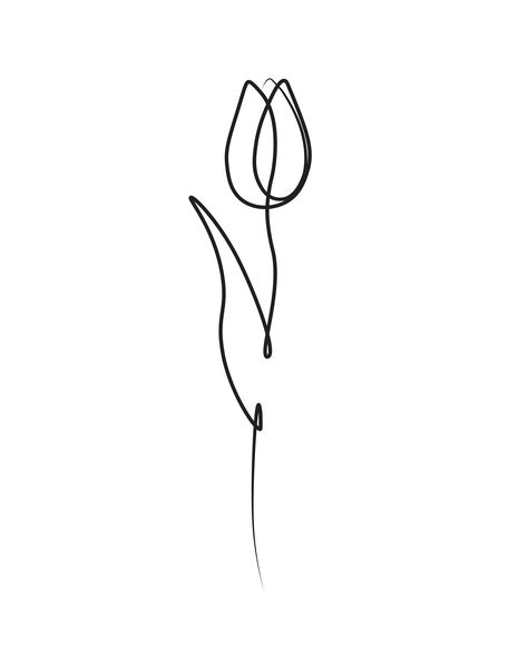 Tulip Line Art, Tattoo Tulip, Minimalistic Line Art, Rosen Tattoo Frau, Lineart Sketch, Line Art Tattoo, One Line Tattoo, Tulip Tattoo, Tato Henna