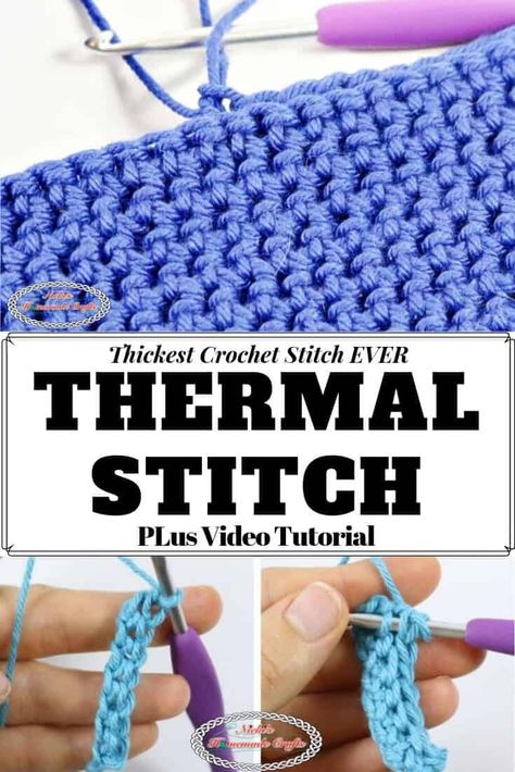 Thick Crochet Stitch, Thermal Stitch Crochet, Thermal Stitch, Advanced Crochet Stitches, Thick Crochet, Crochet Potholder Patterns, Advanced Crochet, Crochet Tips, Crochet Potholders