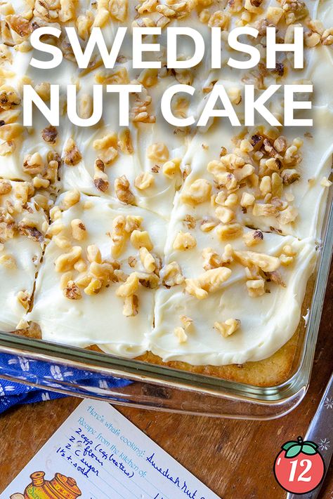 Recipe Tin Project: Swedish Nut Cake | 12 Tomatoes Nut Cake, 12 Tomatoes Recipes, Recipe Tin, Bowl Cake, 12 Tomatoes, Coffee Cakes, Sweet Recipes Desserts, Simple Retro, Sweet Cheeks