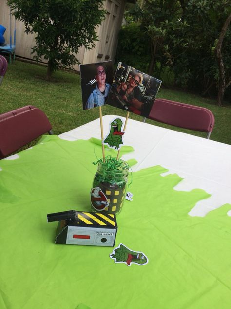 Ghostbuster table centerpiece Ghostbusters Centerpiece Ideas, Ghostbusters Birthday, Ghostbusters Birthday Party, Ghostbusters Theme, Ghostbusters Party, Birthday Party Centerpieces, Centerpiece Ideas, Party Centerpieces, Ghostbusters