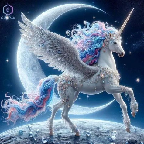 Paper Mache Animal Head, Horse Wallpapers, Wallpaper Unicorn, The Moon Art, Unicorn Artwork, Unicorn And Fairies, Majestic Unicorn, Magical Horses, Unicorn Drawing