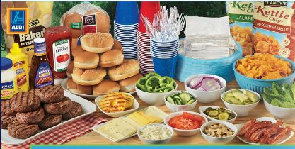 Burger Bar Essentials. Burger Buffet Bar, Hamburger Buffet Bar Party Ideas, Build Your Own Burger Bar, Hot Dogs And Hamburgers Party Burger Bar, Hamburger Party Ideas Summer Burger Bar, Buffet Set Up, Slider Bar, Catering Display, Buffet Set