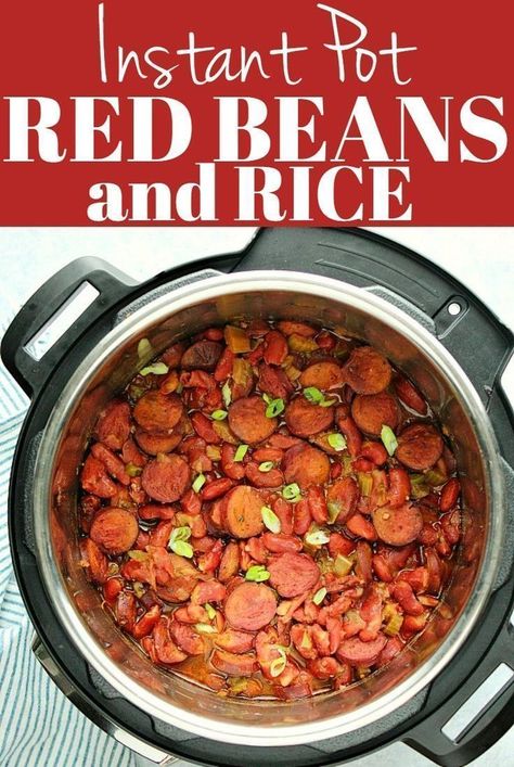 Red Beans And Rice Recipe Easy, Sausage Beans, Red Beans N Rice Recipe, Beans And Sausage, Red Beans And Rice, Pot Recipes Easy, Easy Rice Recipes, Beans And Rice, Instant Pot Dinner Recipes