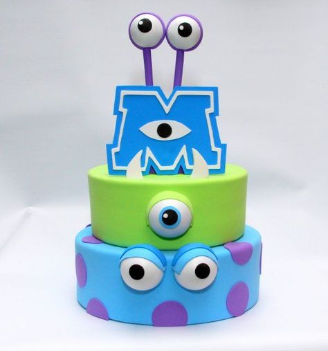 Cake Birthday Boy, Monster Inc Cakes, Monsters Inc Baby Shower, Disney Monsters Inc, Disney Dishes, Monster 1st Birthdays, Cake Recipes For Kids, Monster Inc Birthday, Fondant Baby