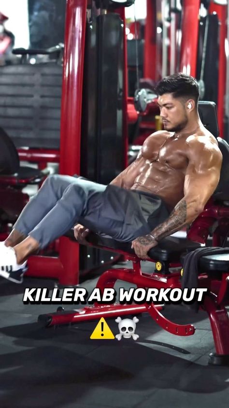 My KILLER AB WORKOUT 🧨💥☠️ Good Luck! 💪🏽 ⠀ 🏁 5 ROUNDS (no rest between 1️⃣2️⃣3️⃣4️⃣5️⃣) 1️⃣ Seated Bench Leg Pull-Ins - 10 reps 2️⃣ Seated Leg Raise - 10 reps 3️⃣ Seated Flutter Kicks - 10 reps 4️⃣ Kneeling Cable Crunch - 10 reps 5️⃣ Ab Rollout - 10 reps ⏱️ 2-3 minutes REST between each ROUND (50 reps per round) 6️⃣ Candlestick - 3 sets of 10 reps ⏱️ 1 minutes REST 7️⃣ Dragon Flag - 3 sets until failure ⏱️ 1 minutes REST 8️⃣ Cable Leg Pull-Ins - 3 sets of 10 reps ⏱️ 1 minutes REST I do th Killer Ab Workouts, Leg Raise, Killer Abs, Gym Video, Flutter Kicks, Body Building Men, Ab Workout, Leg Raises, Gym Motivation