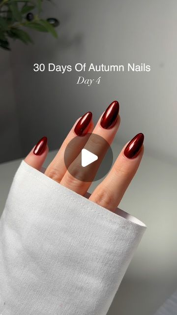 Jessica White on Instagram: "A dark red chrome moment 🍷

@opinailsuk Red Hot Rio 
@amazon Chrome

#nails #nailreel #nailinspo #nailtrends #nailswatch #nailpainting #nailasmr #asmr #satisfying #satisfyingvideos #trending #trendingreels #nailcolour  #opi #askforopi  #fallnails #fall #autumnnails 

#nailsleeds #leedsnails #leedsbiab #biableeds." Chrome Dark Red Nails, Red Chrome Nails Almond, Dark Red Chrome Nails, Red Nails Chrome, Fall Chrome Nail Colors, Red Chrome Nails Designs, Chrome Fall Nails, Chrome Red Nails, Fall Chrome Nails