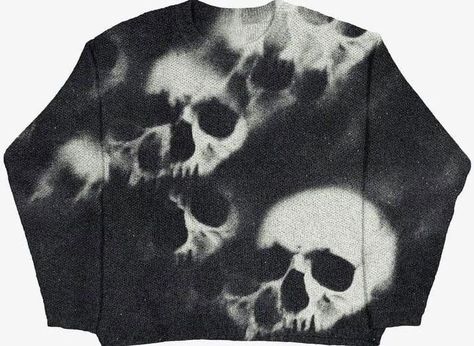 Skull Sweatshirt, Bleach Art, Grunge Style, Dream Clothes, Custom Clothes, New Outfits, Aesthetic Clothes, Diy Clothes, Clothing Items