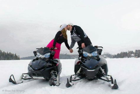 Snowmobile Engagement Pictures, Snowmobile Photoshoot, Snowmobile Girl, Winter Ski Fashion, Morgan Elizabeth, Vsco Tutorial, Photography Tips Iphone, Engaged Couples Photography, Ski Doo