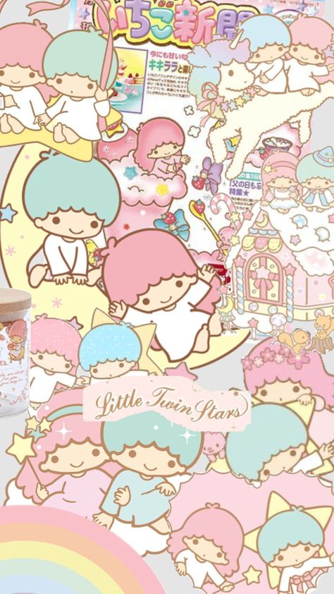 #littletwinstars #sanrio #aesthetic #wallpaper Sanrio Aesthetic Wallpaper, Twin Stars Wallpaper, Little Twin Stars Wallpaper, Sanrio Aesthetic, Stars Wallpaper, Twin Stars, Star Wallpaper, Little Twin Stars, Aesthetic Wallpaper