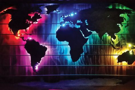 LED World Map/Clock: 5 Steps (with Pictures) Fall Room Decor Diy, Diversity Poster, World Map Wall Decor, Fall Room Decor, World Map Decor, The World Map, Globe Art, Led Wall Art, Light Wall Art