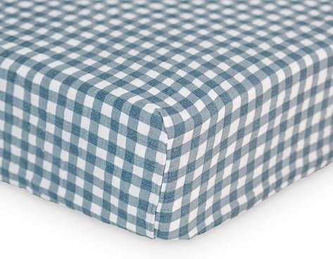 Organic Crib Sheets, Baby Crib Sheets, Baby Sheets, Stylish Nursery, Navy Gingham, Fitted Crib Sheet, Crib Mattress, Cotton Muslin, Cotton Sheets