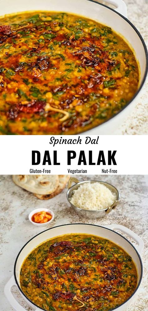 Vegetarian Instapot Recipes Dinner, Dal Palak Recipe, Spinach Lentil, Palak Recipe, Spinach Dal, Dal Recipes, Dhal Recipe, Desi Recipes, Lentil Dishes