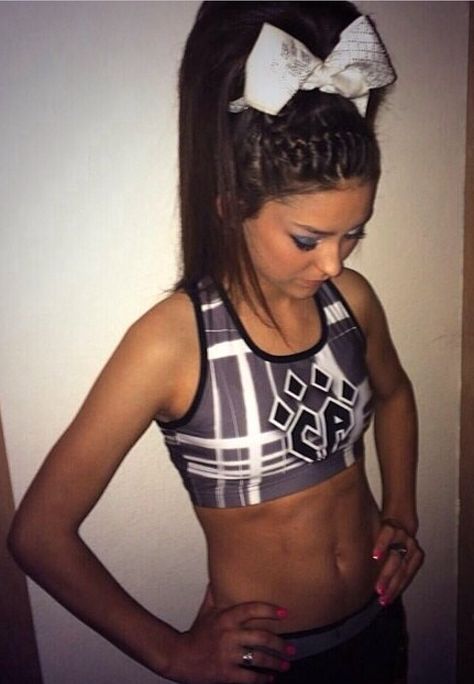 Cheer hair, braid, bow and ponytail. I love the braid instead of bumps. Cute Cheer Hairstyles With Bow, Cheer Competition Hair, Hairstyles With Bows, Cheer Ponytail, Cheer Hairstyles, Cheer Goals, Cheer Makeup, Cheer Tryouts, Cheer Competition