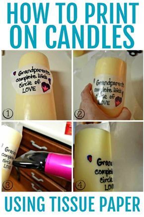 Create your own unique candles using this tissue paper printing method, a little heat, and some wax paper. Super easy tutorial to follow! #CandleCrafts #TissuePaperCrafts Tissue Paper Crafts, Homemade Scented Candles, Diy Candles Scented, Printed Candles, Candle Making Business, Personalized Candle, Creative Diy Gifts, Candle Craft, Candle Business