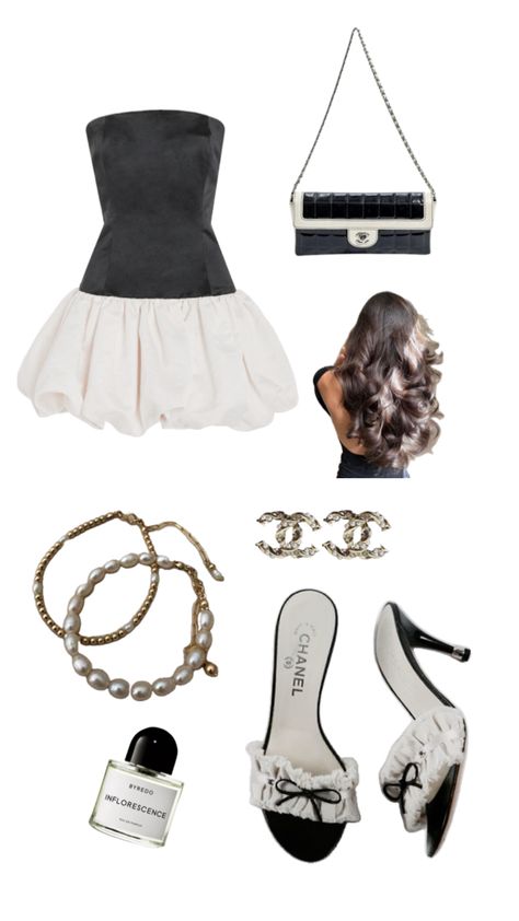 Chanel night outfit Outfit With Shoes, Chanel Bow, Heels Chanel, October Outfits, Chanel Heels, Dress Shoes Heels, Kpop Concert Outfit, Chanel Outfit, White Dress Shoes