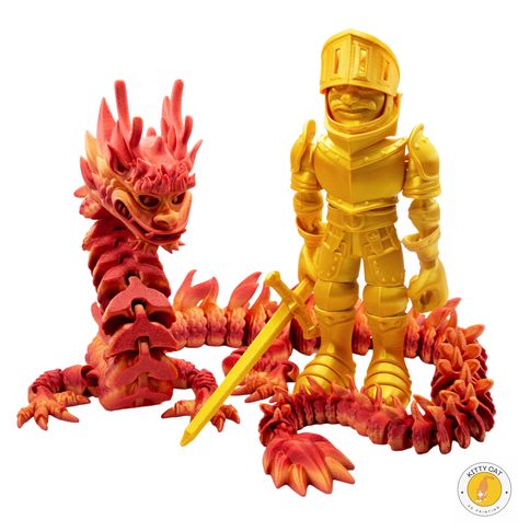 Our new Imperial Dragon, another fierce design from Flexi Factory. We think he looks pretty awesome paired with our knight (sold separately). Flexi Factory, Imperial Dragon, Desk Toys, Pretty Cool, 3d Print, How To Look Pretty, 3d Printing, Desk, Toys