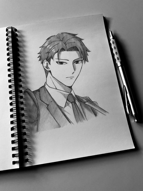 #artwork #loidforger #spyxfamily #pencilart Shadow Sketches Pencil, Loid Forger Drawing Sketch, Loid Forger Drawing, Spyxfamily Fanart, Family Sketch, Anime Painting, Animation Drawing, Pencil Sketching, Loid Forger