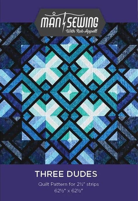 Free Quilt Tutorial: Three Dudes Quilt Easy Quilt Patterns Free, Free Quilt Tutorials, Jaybird Quilts, Lap Quilt Patterns, Pineapple Quilt, Mini Quilt Patterns, Bright Quilts, Jelly Roll Quilt Patterns, Quilting Designs Patterns