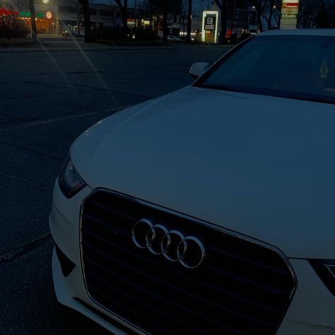 Audi Aesthetic Night, White Audi Aesthetic, Audi Aesthetic, White Audi, Audi Accessories, Audi Car, Cars Aesthetic, 2023 Vision, White Car