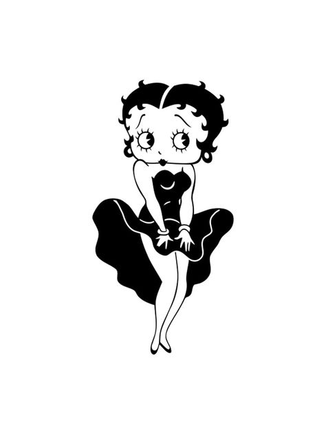 Betty Boop Tattoos, Betty Boop Art, Pin Up Tattoos, Tattoo Portfolio, Wood Burning Art, Black White Photography, Mini Drawings, Vintage Tattoo, Black N White Images