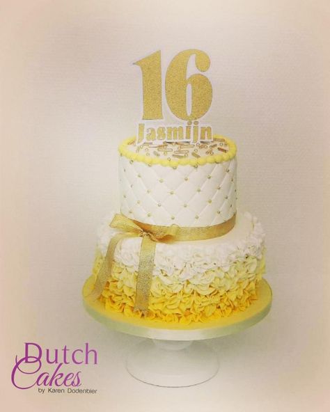 Sweet 16 yellow by Karen Dodenbier Yellow Sweet 16 Party Ideas, Yellow Sweet 16, Quinceñera Ideas, Sweet 16 Cupcakes, Sweet 16 Candles, Sweet 16 Candy, Cinderella Sweet 16, Sweet 16 Candelabra, Sweet 16 Party Favors