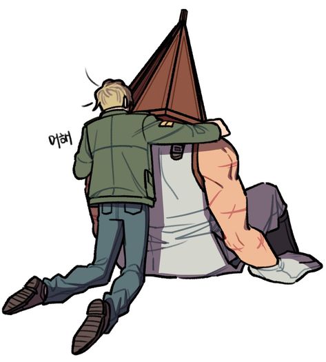 James Sunderland X Pyramid Head, James X Pyramid Head, Pyramid Head X James, James Sunderland, Silent Hill Art, Pyramid Head, Silent Hill 2, Hot Army Men, Horror Villains