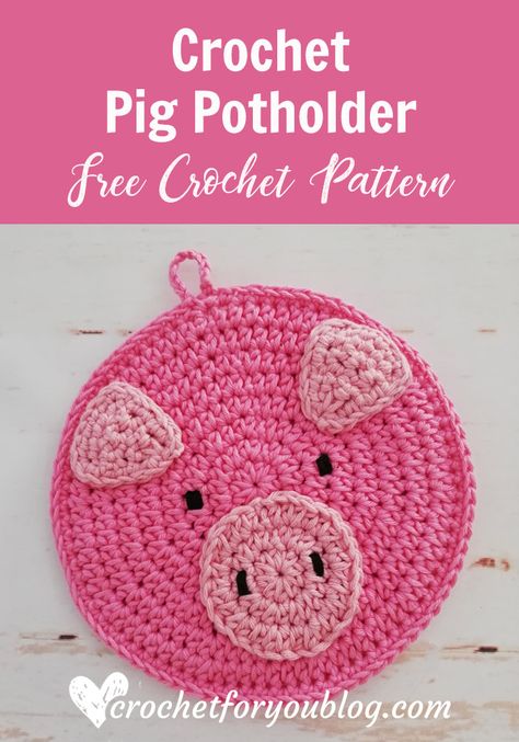 Crochet Cow Potholder, Pig Potholder, Crocheted Cow, Crochet Pot Holders Free Pattern, Crochet Potholder Patterns, Crochet Hot Pads, Crochet Sheep, Crochet Unique, Crochet Pig