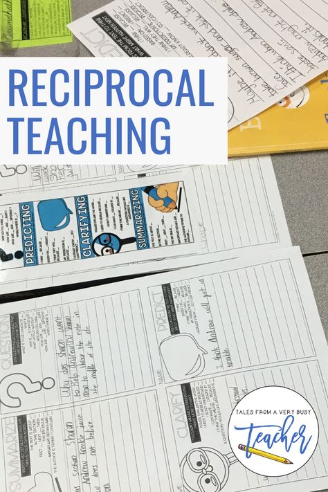 Use reciprocal teaching in your classroom to help your students' comprehension. Reciprocal Teaching Reading, Reciprocal Reading, Reciprocal Teaching, Visible Learning, Teaching Organization, Academic Language, Direct Instruction, Reading Comprehension Strategies, Intrinsic Motivation