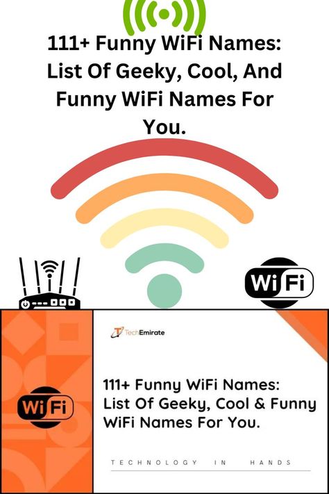 Funny WiFi Names Funny Wifi Names, Wifi Names, Names List, Funny Names, Cool Names, Technology, Funny