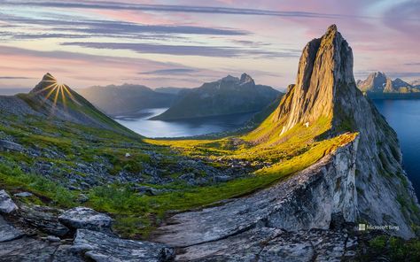 Mount Segla, Senja Island, Troms og Finnmark, Norway (image BROKER Moritz Wolf-Getty Images) Senja Island Norway, Finnmark Norway, Fantasy Photography, Wallpaper Gallery, Fishing Villages, Sea Level, Beautiful Islands, Our World, Tourist Attraction