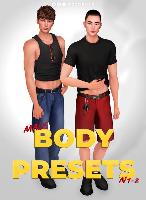 [PREVIEW]🎈 MALE BODY PRESETS N1-2 | Patreon Sims 4 Male Body Presets, Sims 4 Body Presets, Body Presets, Sims 4 Male, Male Sims, Sims 4 Male Clothes, Cc Sims4, Sims 4 Family, Sims 4 Cc Shoes