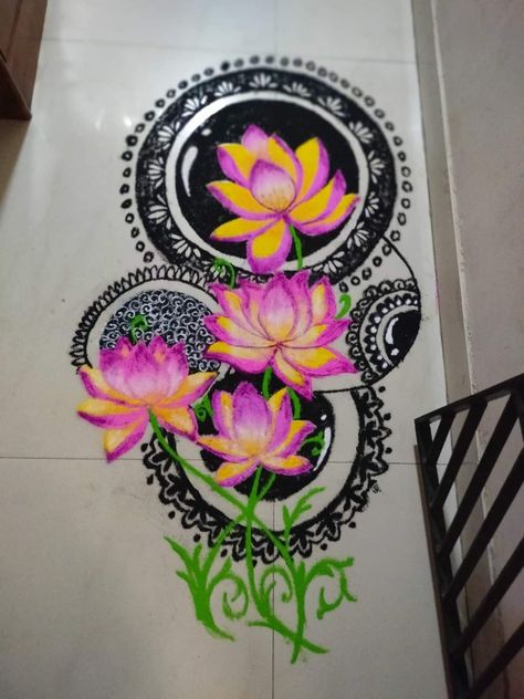 Realistic Rangoli For Diwali, Drawing Rangoli Designs, Kalichaudas Rangoli Designs, Kali Choudash Rangoli, Rangoli With Paint, Rangoli Designs 2024, Diwali Special Rangoli Design 2024, Mandala Rangoli Designs Diwali, Kalichaudas Rangoli