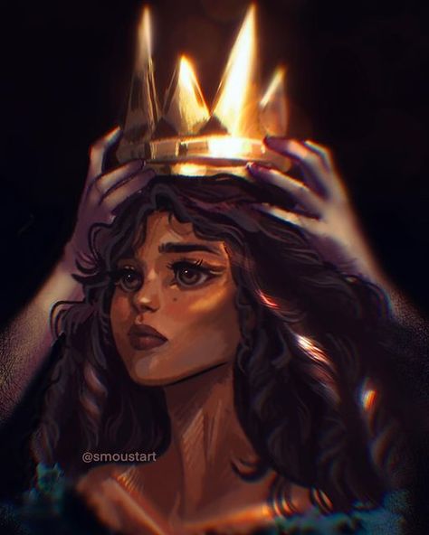 Black Crowns Queens, Coronation Drawing, Crown Reference Drawing, Queen Art Drawing, Megan Aesthetic, Queen Crown Drawing, Coronation Art, Crown Portrait, Magic Queen