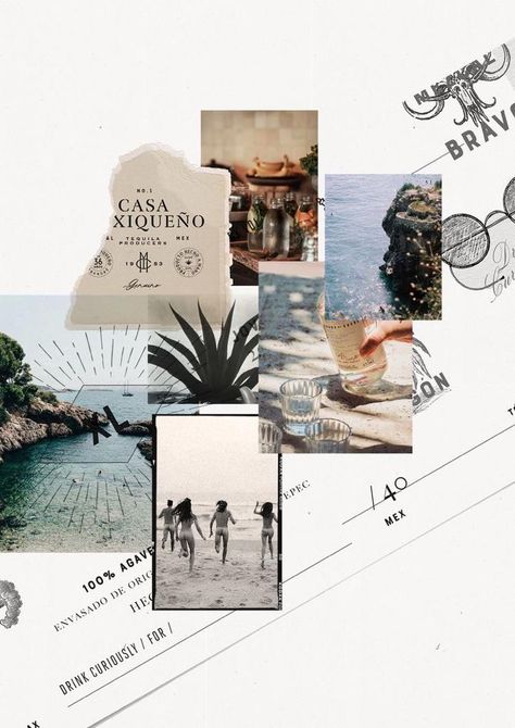 Graphic Design Mood Board Layout, Fashion Look Book Design, Portfolio Ideas Graphic Design, Polaroid Graphic Design, Background Collage Aesthetic, Client Mood Board, Beach Collage Wallpaper, Collage Branding, Moodboard Poster