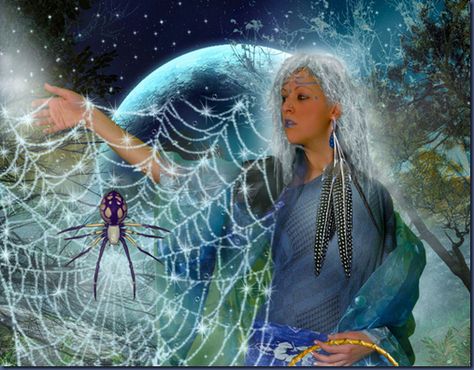 image Spider Goddess Art, Spider Medicine, Spider Grandmother, Grandmother Spider, Mystical Nature, American Mythology, Spider Queen, Native American Baskets, Moon Song