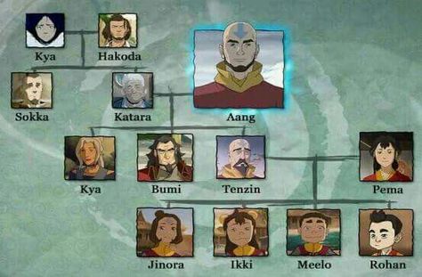 Aang's family tree Avatar Family Tree, Avatar Ang, Family Tree With Pictures, Avatar Series, Korra Avatar, The Last Avatar, Avatar The Last Airbender Art, Team Avatar, Avatar Characters