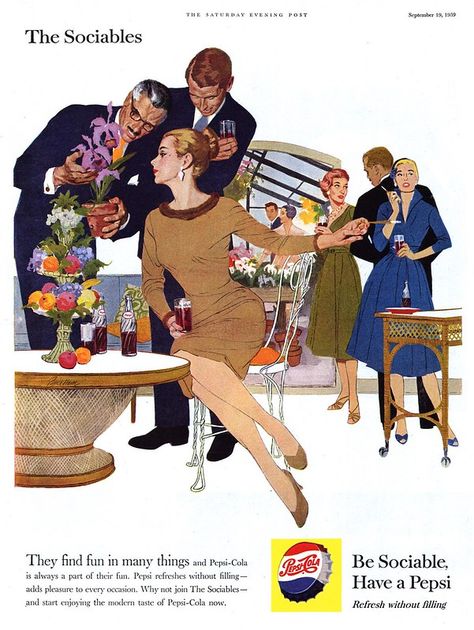 Pepsi Vintage, Today Images, Vintage Illustration Art, American Illustration, Saturday Evening Post, Vintage Poster Design, Evening Post, Pepsi Cola, Vintage Advertisement