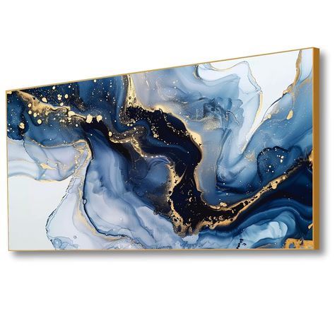 PRICES MAY VARY. Exquisite Harmony: Marble canvas wall art combines the timeless elegance of marble with the gorgeous warmth of gold leaf to create abstract wall art that adds a touch of luxury and depth to your living room, office or bedroom decor Multiple Sizes Available: This abstract wall art is available in a variety of sizes: 30"W x 17"H, 36"W x 20"H, 48"W x 27"H, 59"W x 33"H, 69"W x 39"H, All you have to do is measure the wall size to let this canvas wall art fit seamlessly with your spac