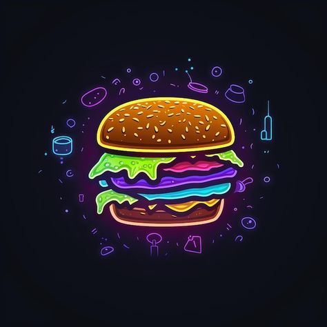 Neon Burger, Business Things, Logo Psd, Free Business Card Mockup, Card Banner, Flyer Maker, Business Card Maker, Poster Invitation, Poster Maker