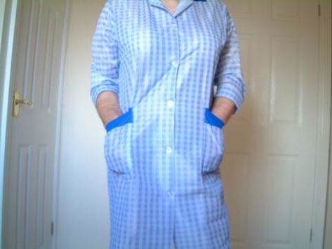 Blouse Nylon, Blue Overalls, Love Blue, Apron, Wrap Dress, Overalls, Shirt Dress, Long Sleeve Dress, Pink