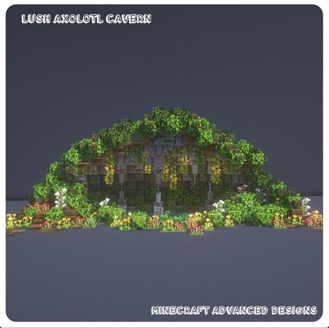 Waterfall Design Minecraft, Minecraft Bushes Design, Minecraft Overgrown Tunnel, Minecraft Twilight Forest Portal Ideas, Minecraft Forest Castle, Minecraft Mystical Forest, Minecraft Overgrown Cave, Moss Roof Minecraft, Waterfall Minecraft Build