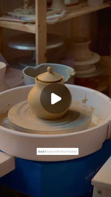 The Craft Pottery Studio on Instagram: "It’s demo day! This week, @nadiajonesstudio takes us through throwing a closed form for a teapot lid and body using 1.5kg of clay.

Creating a lid using this technique is just one way to do it - you can throw them separately. In order to achieve this result, you need to retain plenty of thickness and structure in your clay wall whilst throwing. Even and slightly thicker walls enable you to close up your rim without it buckling or warping, have enough excess for a finial (knob), and enough clay to push downwards to form your sunken gallery. 

Next week, Nadia will show you how she separates the lid from the body, trims the lid and gallery for a snug fit, before removing excess weight and defining shape with trimming." Pottery Throwing Ideas, Beginner Clay Projects, Craft Pottery, Clay Wall, Thrown Pottery, Pottery Ideas, Pottery Studio, The Craft, Next Week