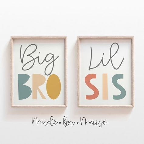 Big Sis Lil Bro, Boy And Girl Shared Room, Daisy Nursery, Boy And Girl Shared Bedroom, Toddler And Baby Room, Sibling Room, Kids Rooms Shared, Kids Bathroom Wall Art, Sister Room