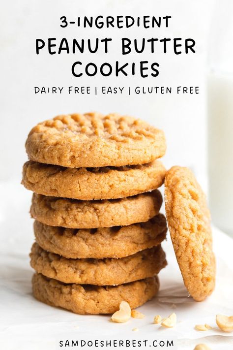 Lactose Free Recipes Dessert, Sugar Free Peanut Butter Cookies, Peanut Butter Egg, Gluten Free Dairy Free Dinner, 3 Ingredient Peanut Butter Cookies, Pb Cookies, Healthy Peanut Butter Cookies, Gluten Free Peanut Butter Cookies, Vegan Peanut Butter Cookies