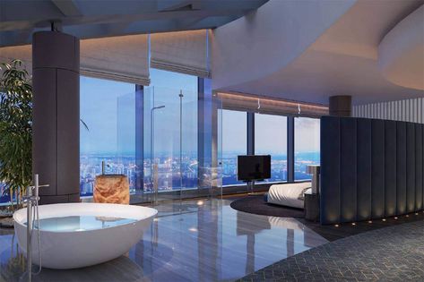 This Spectacular 3-Level Penthouse in Moscow's Federation Tower Costs $38 Million! Apartamento New York, Room Decor Ideas Diy, Penthouse Interior, Luxury Penthouse, Penthouse Apartment, Interiors Dream, Decor Ideas Diy, Luxury Homes Interior, Room Decor Ideas