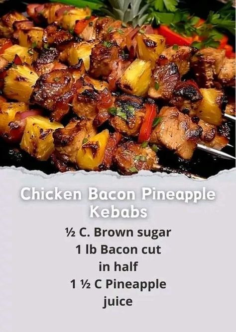 Ina Garten Chicken, Bacon Pineapple, Cowboy Baked Beans, Pineapple Kabobs, Baked Bean Recipes, Ina Garten Recipes, Kabob Recipes, Beef Salad, Pineapple Chicken