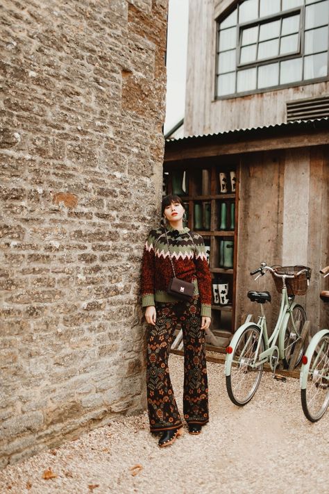 ON THE FARM | M MISSONI Fair Isle Sweaters, Natalie Off Duty, Oxfordshire England, Travel Careers, Animal Print Pants, M Missoni, Life Success, British Fashion, On The Farm