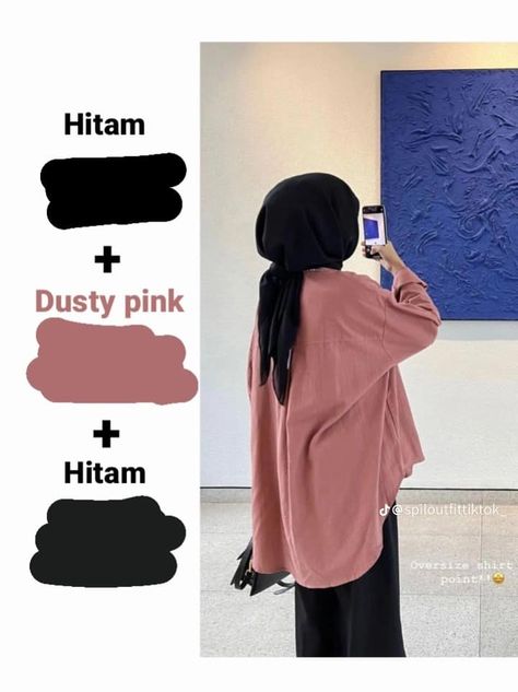 ootd hijabers | Inspirasi mix and match warna outfit simple Mix And Match Colors Outfits, Outfit Hijab Simple, Mix And Match Outfits Hijab, Ootd Hijab Simple, Pink Hijab, Ootd Simple, Outfit Hijab Casual, Colour Combinations Fashion, Mix Match Outfits