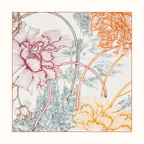 Hermes Boutique, Print Scarf Design, Hijab Designs, Polyester Scarf, Silk Accessories, Hermes Scarf, Scarf Design, Silk Painting, Scarf Pattern