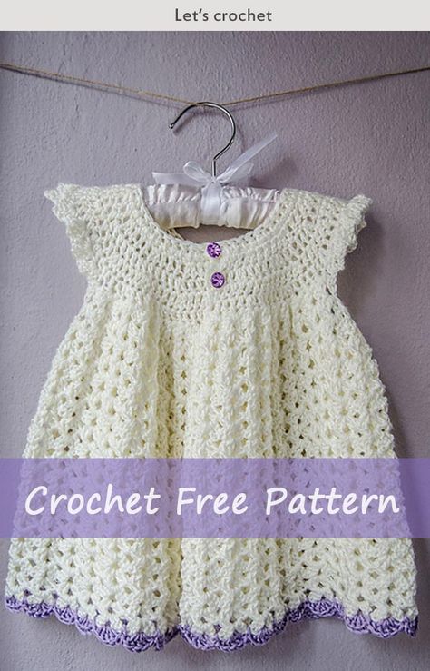 Angel Wing Pinafore 2T Dress Crochet Free Pattern Crochet Baby Dress Free Pattern, Vestidos Bebe Crochet, Lidia Crochet Tricot, Crochet Dress Girl, Crochet Dress Pattern Free, Crochet Baby Girl Dress, Baby Dress Pattern, Crochet Baby Dress Pattern, Knit Baby Dress